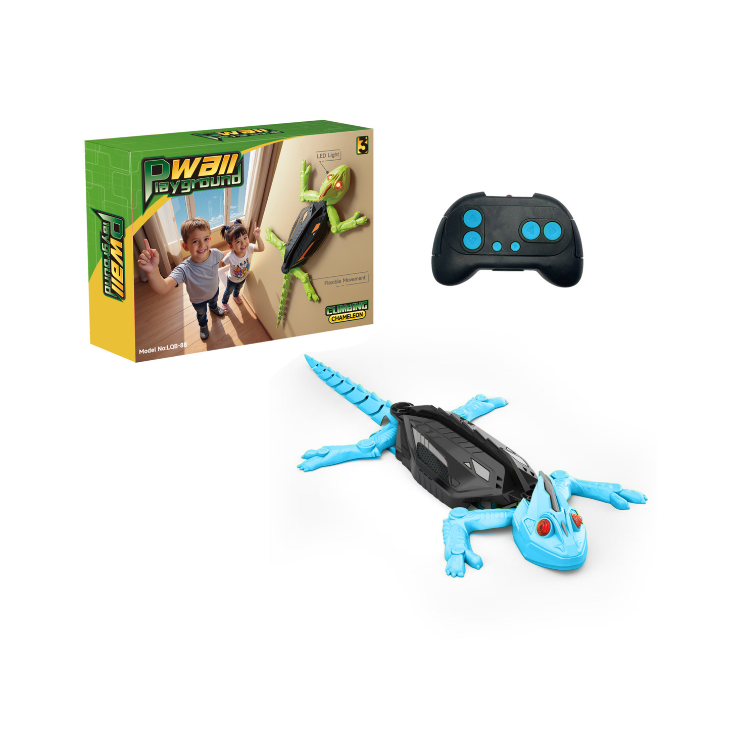 Geckobot™ RC Wall Climbing Robot: Realistic Gravity-Defying Movements, Rechargeable Fun Toy